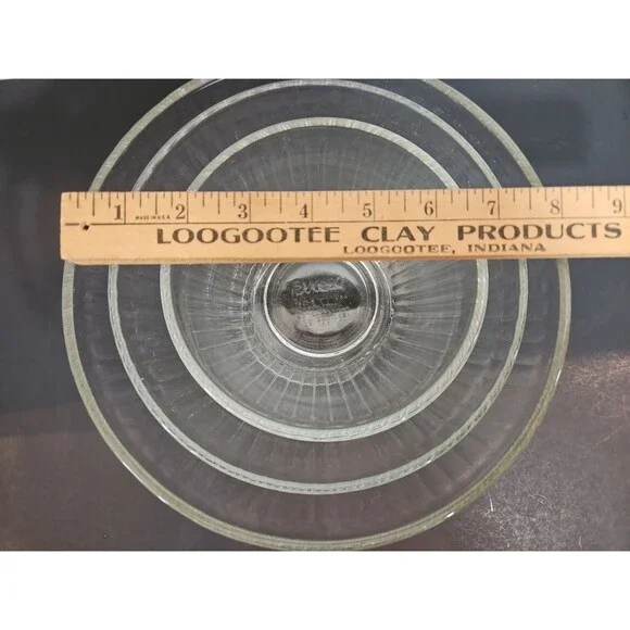 3 PYREX Ribbed Glass Nesting Mixing Bowls 3/6/10 Cups Clear #7401,7402, 7403 USA - Picture 8 of 16